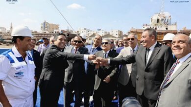 Timsah Shipbuilding tugboats during the launch and keel-laying ceremony attended by Suez Canal Authority Chairman Ossama Rabiee.