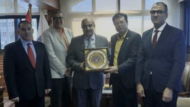 DCHC meeting with SFT and SLG representatives to discuss expanding feeder services at Damietta Container Terminal.