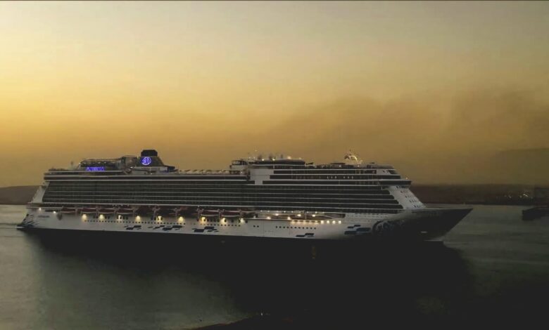 AROYA cruise ship at Sokhna Port in Egypt during its October 2026 visit.