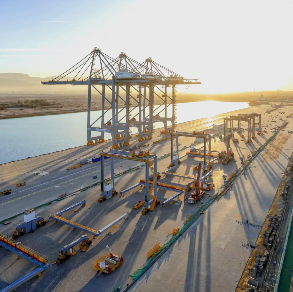 DP World Sokhna container terminal in Egypt, where monthly container throughput reached a record high.