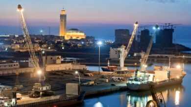 Cargo handling operations at Casablanca Port in Morocco, where new mandatory discharge rates aim to reduce vessel delays and port congestion.