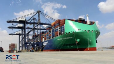 CMA CGM TROCADERO, a 23,104-TEU ultra-large container vessel, calls at Red Sea Container Terminals in Sokhna, Egypt.