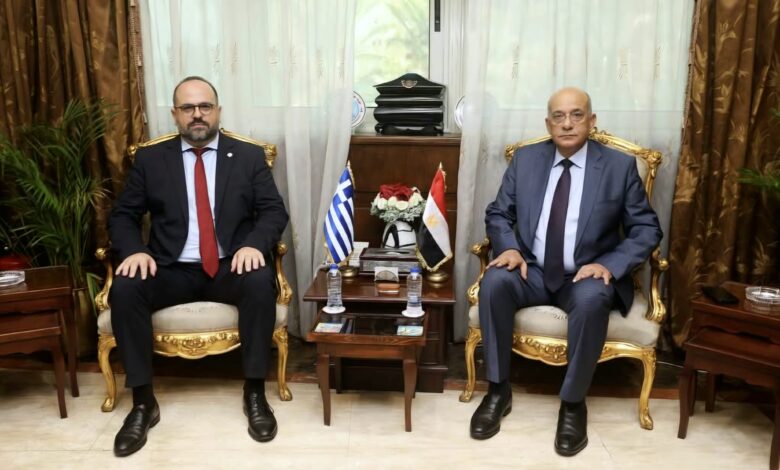 Egyptian and Greek maritime officials discuss Alexandria–Greece shipping links and cruise cooperation during a delegation visit to Alexandria Port.