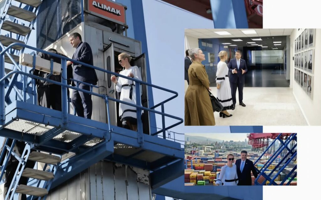 EU foreign policy chief Kaja Kallas visits the Port of Beirut to review maritime security and safety measures with port chairman Marwan El-Naffi.
