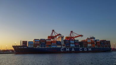 CMA CGM container vessel illustrating the shipping line's November 2026 rate restoration initiative for US-bound cargo.