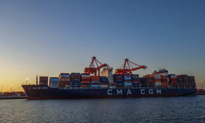 CMA CGM container vessel illustrating the shipping line's November 2026 rate restoration initiative for US-bound cargo.