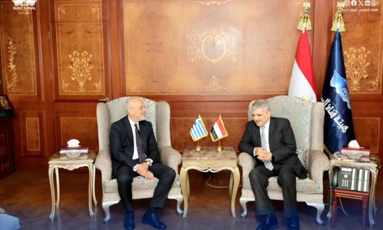Suez Canal maritime cooperation discussions between Egypt and Greece.