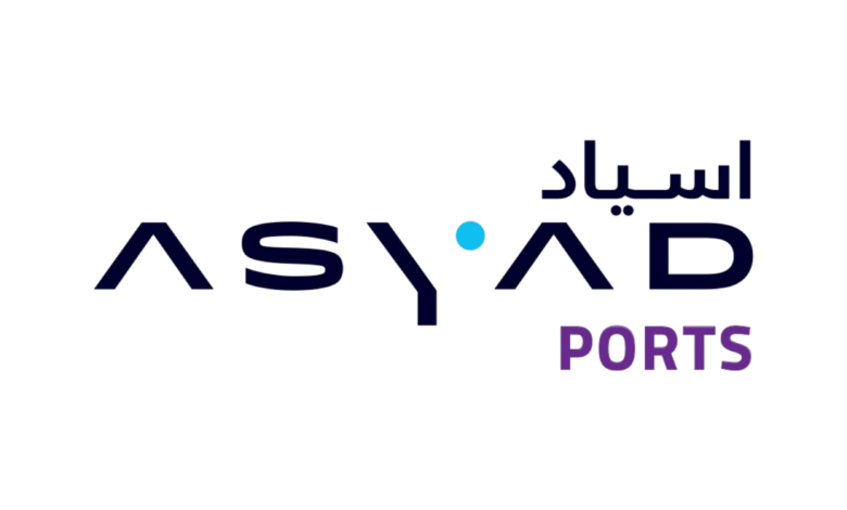 Asyad Ports infographic illustrating the RoRo Green Corridor in Oman connecting Port Sultan Qaboos with Khazaen Dry Port for regional vehicle distribution.