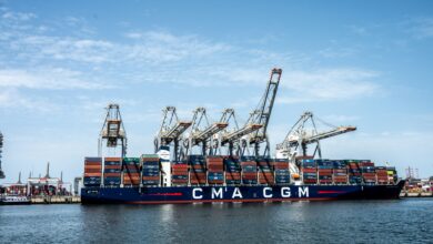 CMA CGM refrigerated container shipments subject to a $1,000 peak season surcharge on the Northern Europe–Arabian Gulf trade.