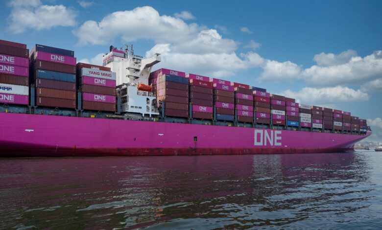 ONE vessel operating the Poland Egypt Express service